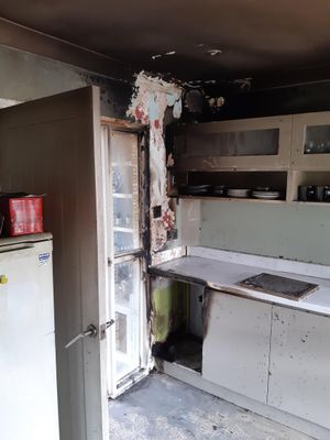 Fire damage inside the property. Photo: @SFRS_Prevention