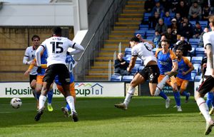 Priestley Farquharson opens the scoring for Walsall in the 28th-minute.