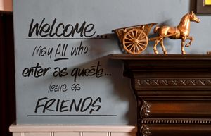 The pub carries positive messages about welcoming people in