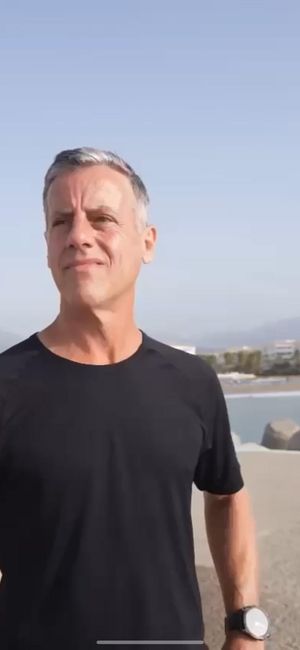 Stephen taking part in last year's walking challenge