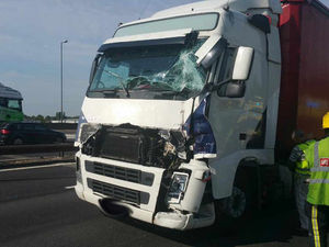 Supporting image for story: IN PICTURES: Lorry smash causes severe M6 delays