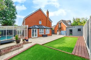 There's plenty of outdoor space, and even a swimming pool