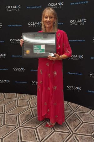 Jacqui Morris, bar manager at the Banc in Knighton with their award
