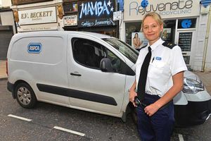 RSPCA inspector Vicki Taylor about to start her rounds – there can be 10 jobs lined up a the start of each shift