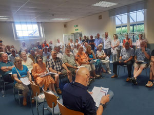 Around 60 people attended a meeting to discuss two housing developments planned for Whitchurch. Picture: LDRS