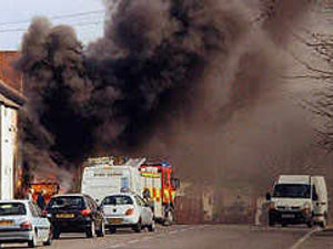 Supporting image for story: Car blaze drama on busy A5