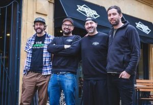 The Beefy Boys (L-R) Lee Symonds, Anthony 'Murf' Murphy, Dan Mayo-Evans and Christian Williams