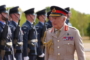 King Charles III arriving for the national Service of Remembrance, hosted by the Royal British Legion in partnership with the Government, to mark the 80th Anniversary of VJ Day at the National Memorial Arboretum in Alrewas, Staffordshire. Picture date: Friday August 15, 2025. PA Photo. Photo credit should read: Joe Giddens/PA Wire 