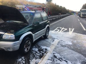 Supporting image for story: Traffic slows on A5 in Telford due to car fire