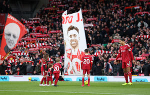 Tributes were paid to the late forward Diogo Jota before the game. (Photo by Jan Kruger/Getty Images)Duarte