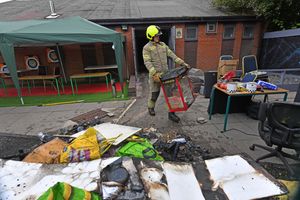 Firefighters at the scene