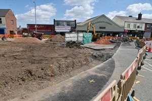 Construction work on the new bus interchange