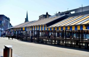 Barely a handful of people in Dudley's usually busy market place