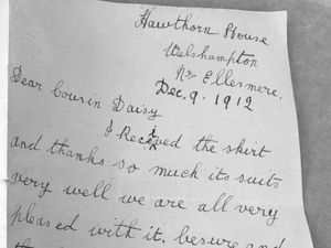 Supporting image for story: Mystery 100-year-old letter prompts hunt for county roots