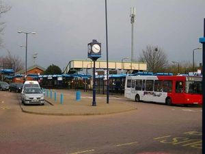 The clock outside the station