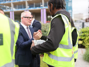 West Midlands Mayor Richard Parker meets apprentices at Glasswater Locks in Birmingham. PIC: WMCA