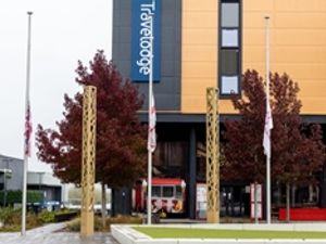 Supporting image for story: 'Our thoughts and sympathies are with the victims' - Flags fly at half-mast in Telford as mark of respect after Manchester attack