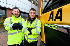 Mentor Shaun Baugh and apprentice Nathan Watson at the AA training academy in Oldbury
