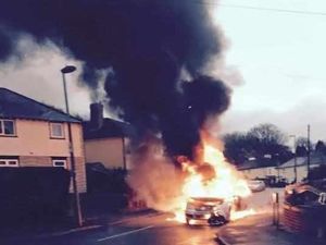 Supporting image for story: Car bursts into flames in Dudley street