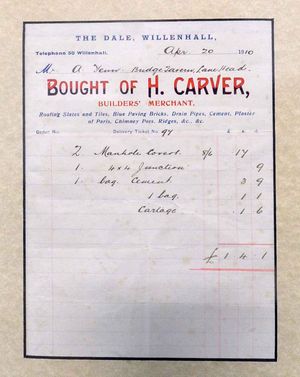 A Carvers receipt, which dates back from 1910, was found in a customer’s loft 
