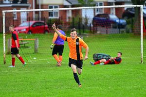 Wyrley's Aiden Smith celebrates Pics: Patrick Mulvaney