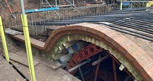 Work to install the reinforced concrete saddle on Morfe Mill Bridge in Enville is nearing completion