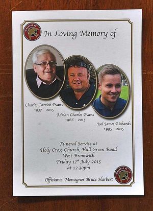 The order of service for the three victims of the Tunisian massacre