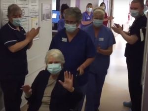 Supporting image for story: Watch: Cheers as 87-year-old Beryl beats coronavirus and heads home