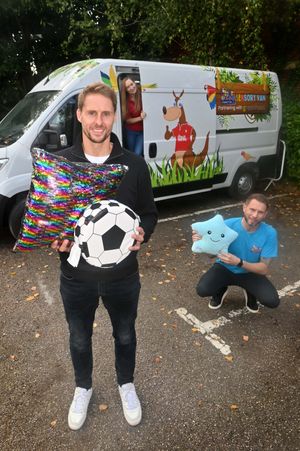 Little Rascals co-founders Dave Edwards and Ben Wootton, with charity manager Jessica Palmer-Jones, and the new sensory van which will be travelling across Shropshire.