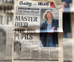 The front page of a national newspaper which covered the tragedy and the death of Bernard Butt