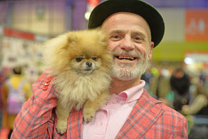 Opening day of Crufts - Julian Bennett with Emily