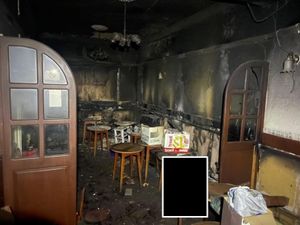 Damage caused to the old Falcon Inn in Gomer Street, Willenhall. PIC: Boughton Butler