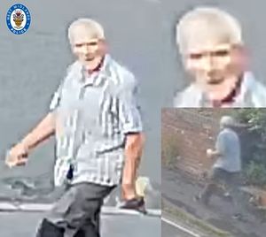 Do you recognise this man? Police want to talk to him following a fire involving two cars and a caravan in Lye