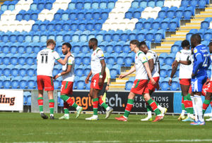 Brendan Kiernan takes the plaudits after netting Walsall’s first
