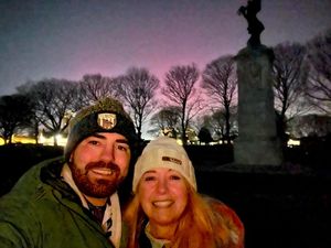 Jennie Caddy and her Son, Jason Hissey, saw the Northern Lights over the sky as they walked back from watching Albion win at The Hawthorns