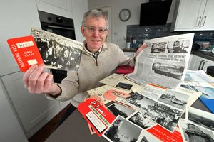 John Carter with the mementoes from the 1966/67 school cruise