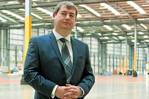 Nigel Parkes in the 267,000 Pallet-Track distribution centre in Ettingshal