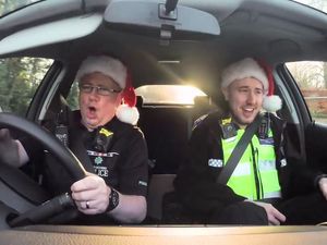 Supporting image for story: Cop this! Staffordshire Police officers sing in fine voice for Christmas carpool karaoke viral hit - WATCH