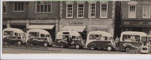 Ice cream vans outside Bellstone building, Shrewsbury