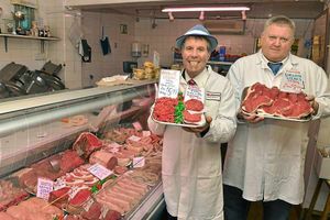 Shepley's Butchers, Shrewsbury Road, Market Drayton. Owner Scott Shepley, left with Manager Richard Insley. (5538176)
