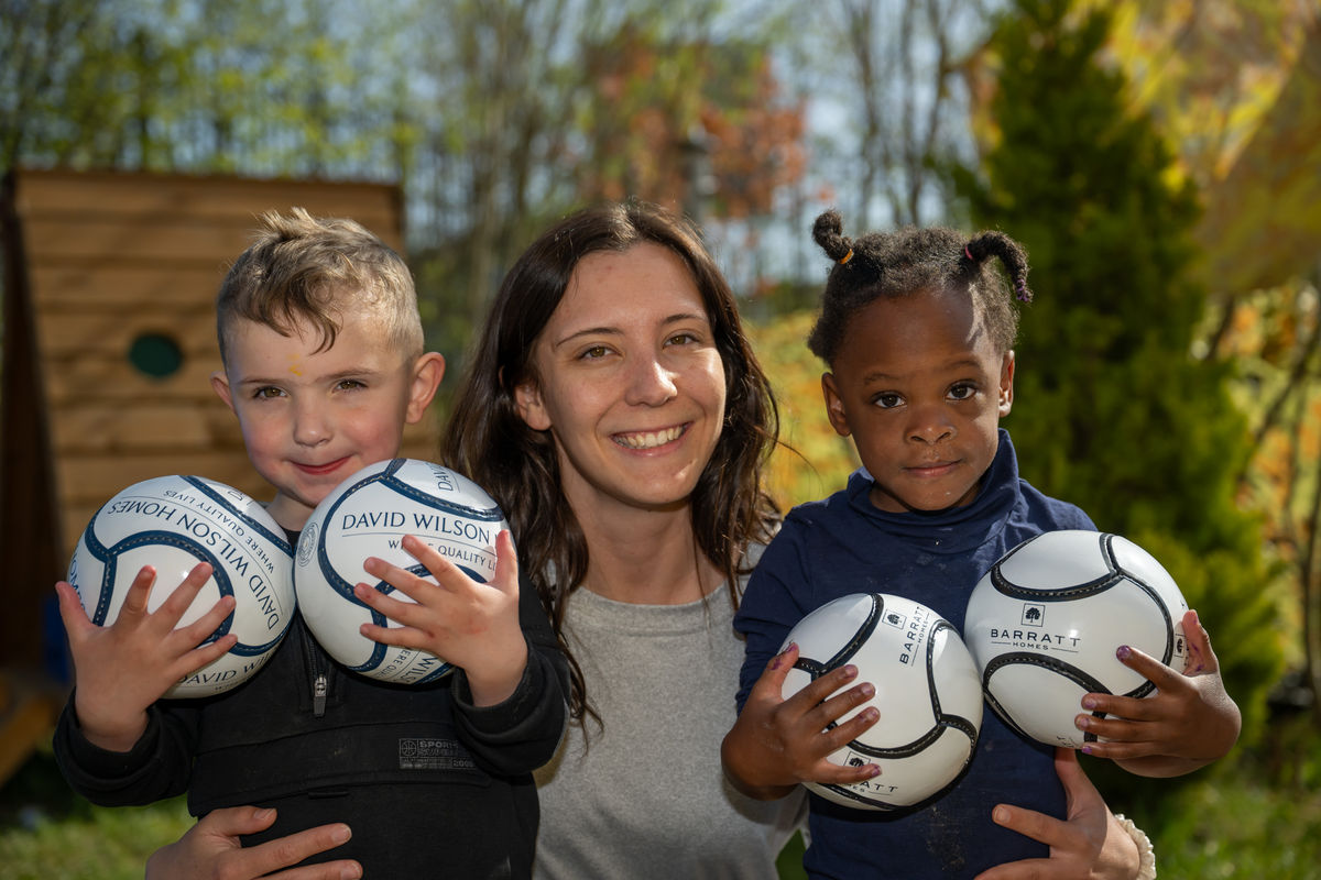 Shropshire homebuilder gives game-changing gifts to children’s nursery
