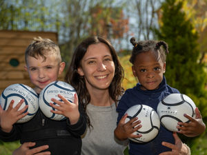 Supporting image for story: Shropshire homebuilder gives game-changing gifts to children’s nursery