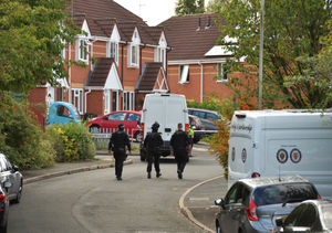 Police at the scene in Hodnet Drive, Pensnett