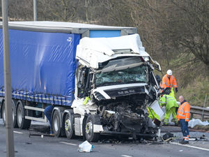 Supporting image for story: Lorry driver finally freed after being trapped for three hours in M6 crash
