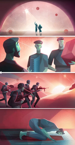 Frames from the 'Can I practise my faith in the Army?' advert