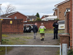 Supporting image for story: Loud 'pops' heard as car is destroyed by fire near Willenhall homes