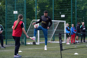 Tom King enjoying some football tennis at Our Lady & St Chad Catholic Academy.