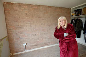 Valerie Green from Stafford moved out of her bedroom due to crumbling walls 