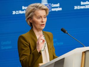 European Commission President Ursula von der Leyen on stage