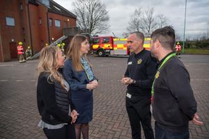 Darcy Schofield meeting the team at Staffordshire Fire and Rescue Service